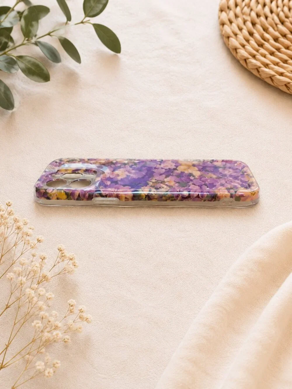 Purple Floral Moon iPhone 12 Pro Max Case | Cute Aesthetic Protective Phone Cove